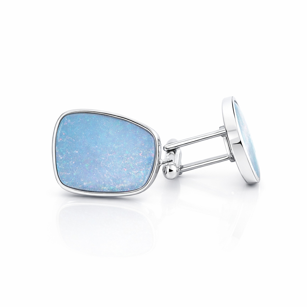 Cufflink doublet Opal Sterling Silver