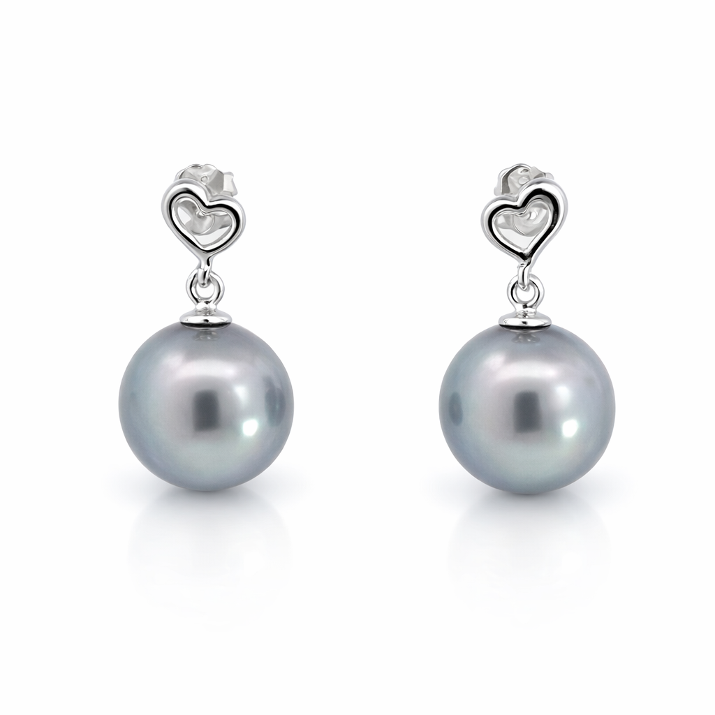Tahitian Pearl Studs In Sterling Silver
