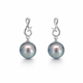 Tahitian Pearl Drop Studs In Sterling Silver