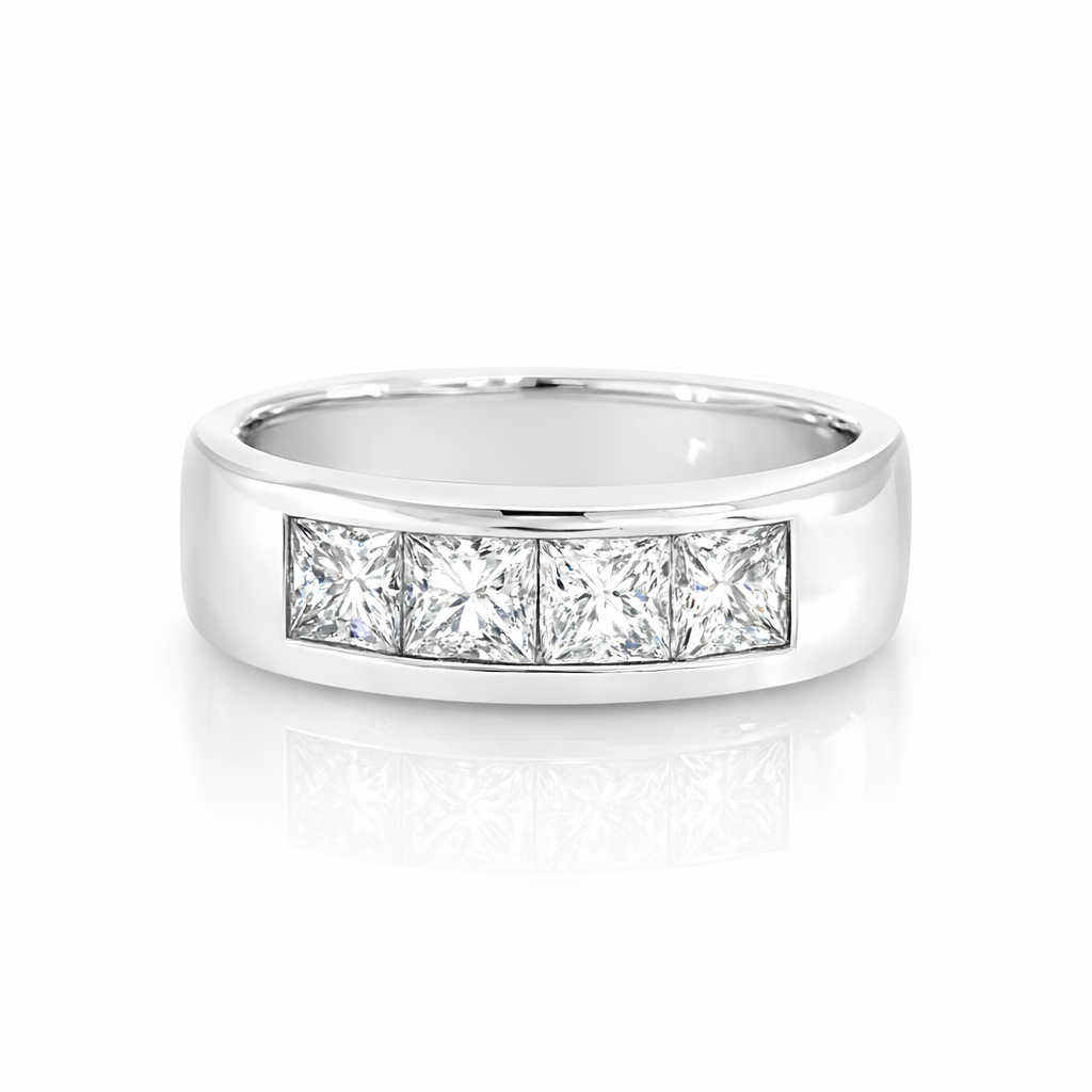 Diamond Ring | 18K White Gold Band