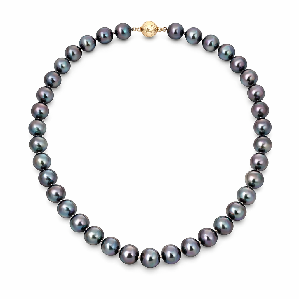 Tahitian Pearl Necklace With 14ct Yellow Gold Ball Clasp
