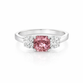 Pink Tourmaline And Diamond 18ct White Gold Ring