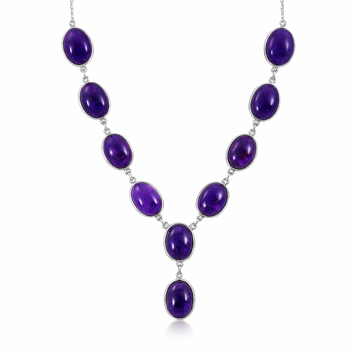 Amethyst Necklace In Sterling Silver
