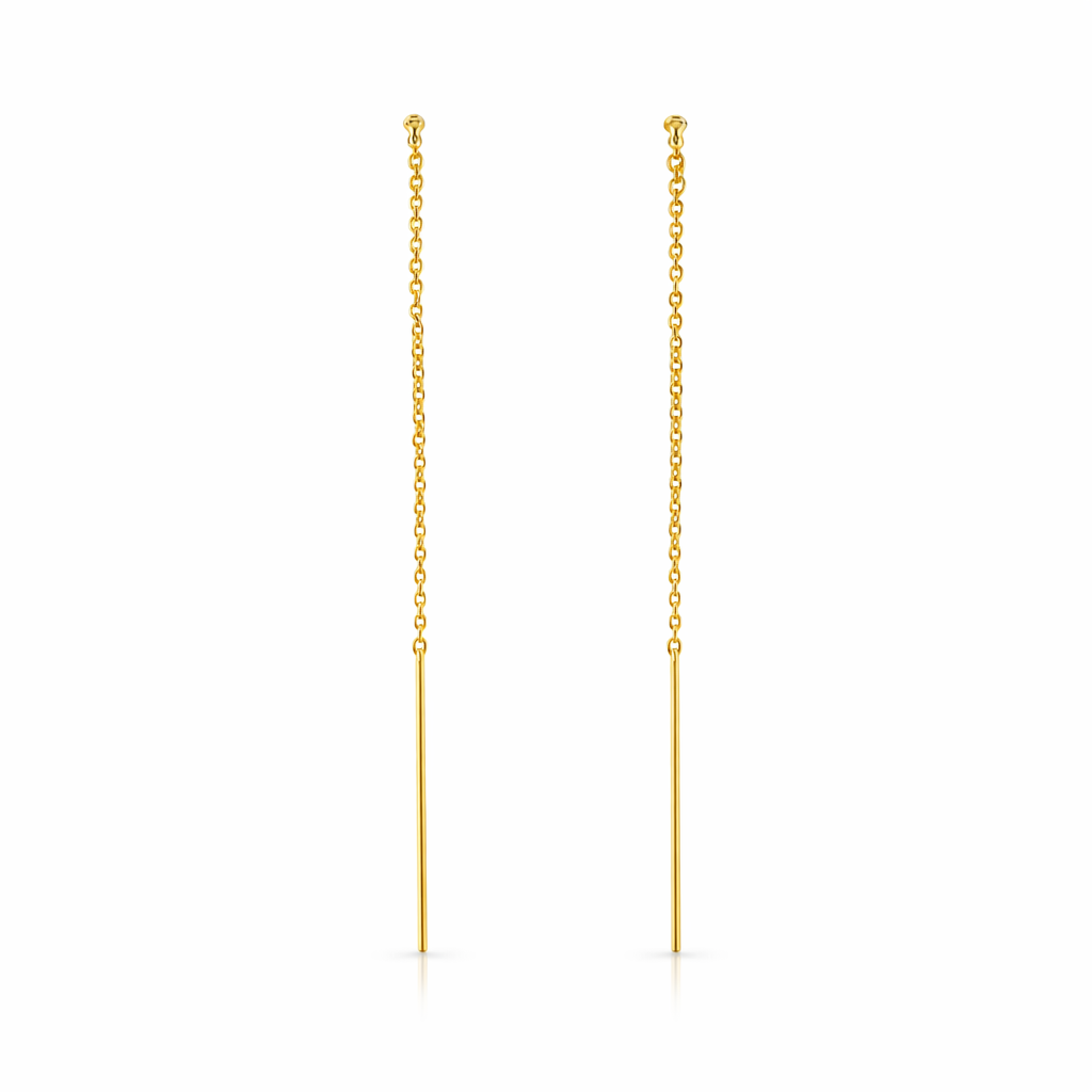 Thread Earrings In 9ct Yellow Gold