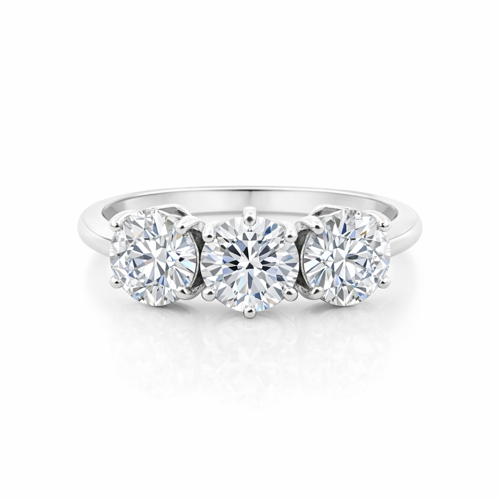 Cubic Zirconia Ring In Sterling Silver