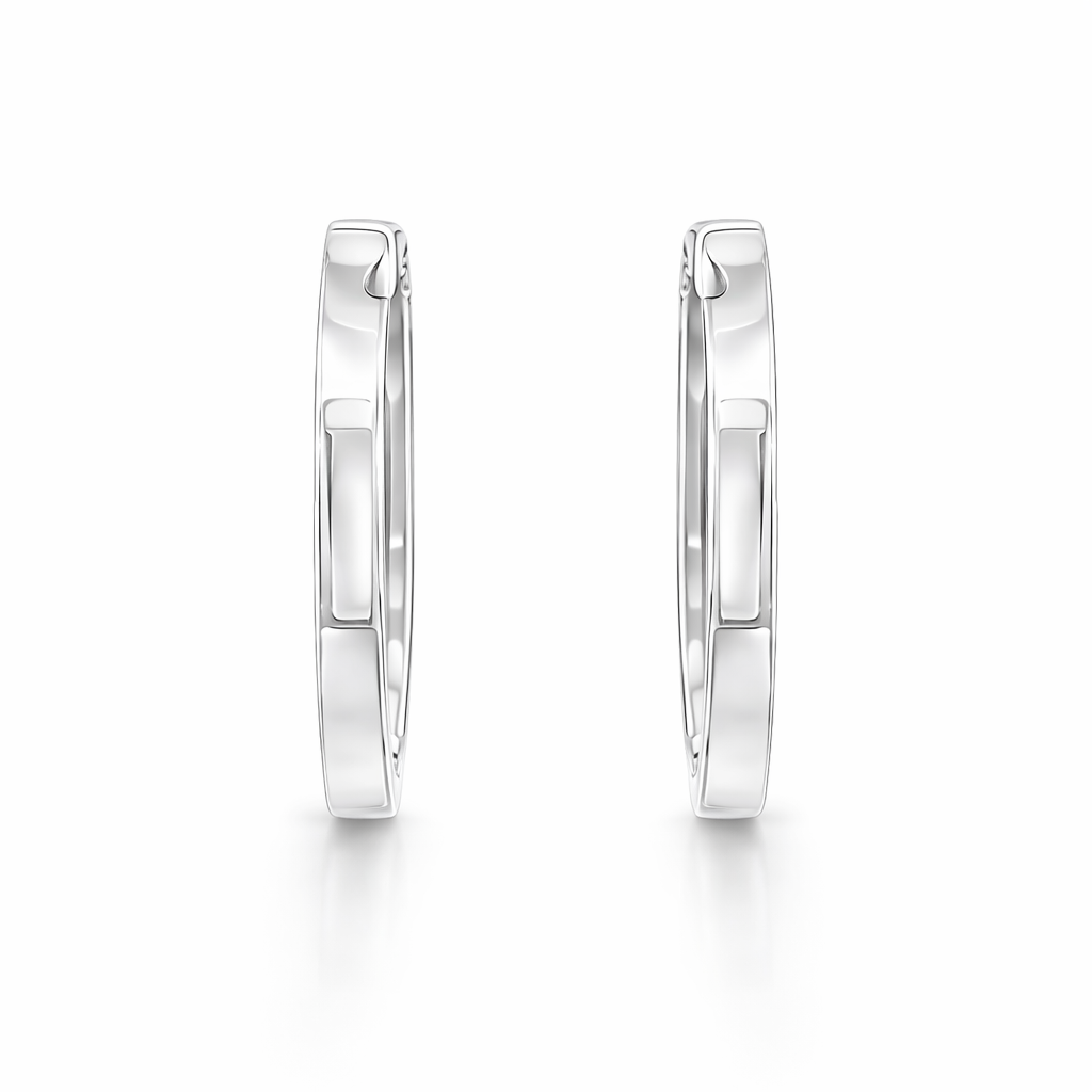 Huggie Earring In Sterling Silver 26mm