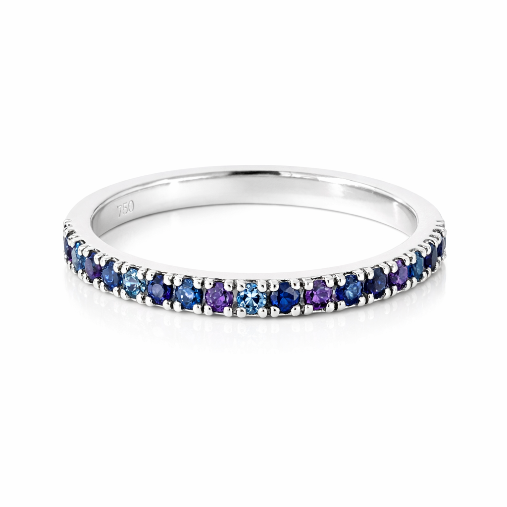 Sapphire And Aquamarine 18ct White Gold Ring