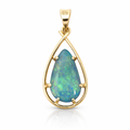 Solid Opal Pendant In 9ct Yellow Gold