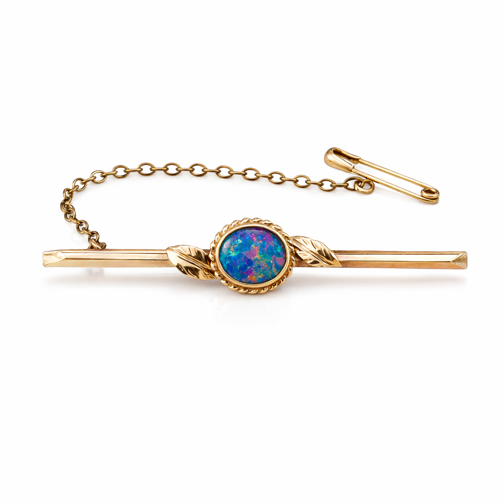 Doublet Opal Brooch In 9ct Yellow Gold