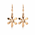 Pearl Earrings In 9ct Rose Gold With Flower Detail