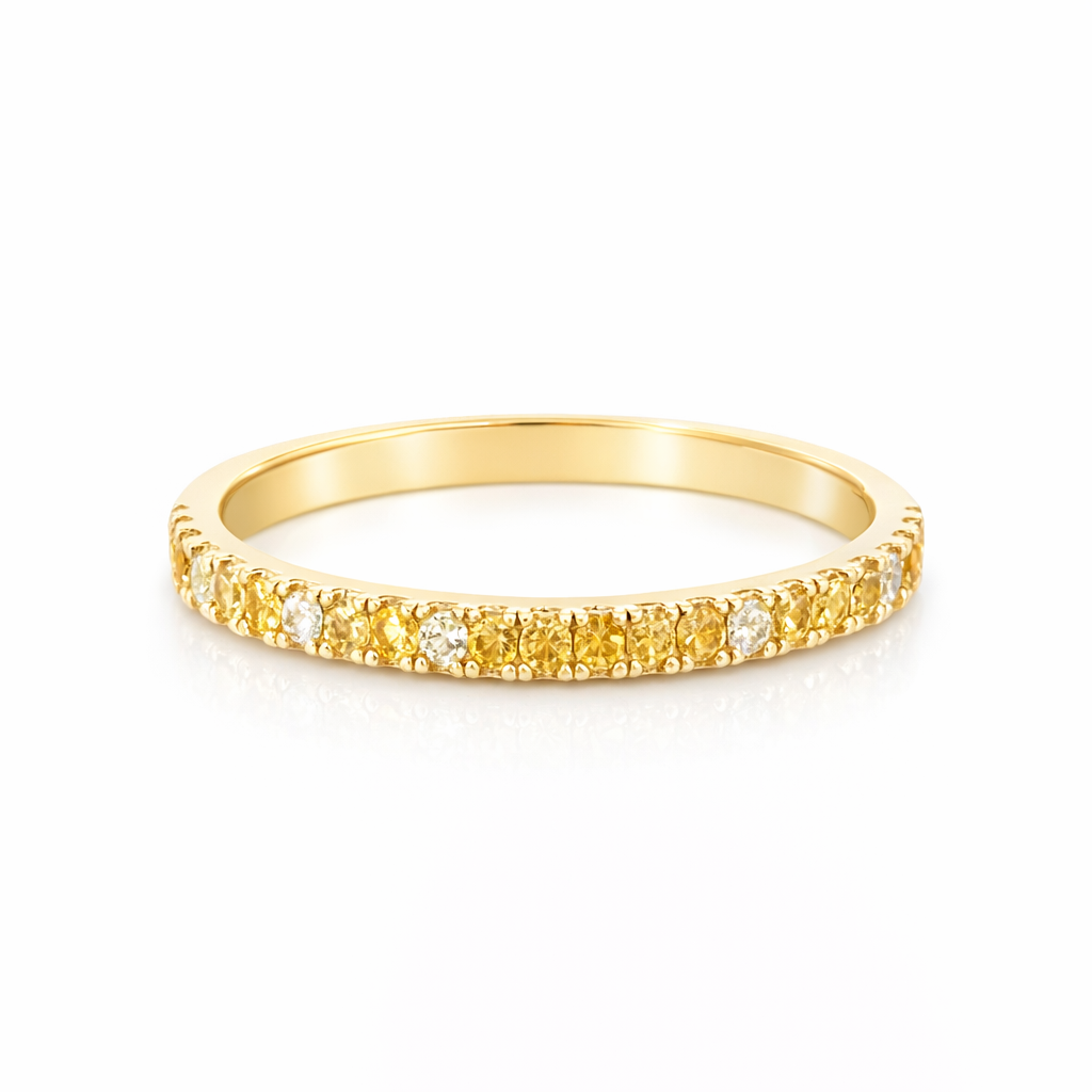 Yellow &amp; White Sapphire Ring | 18ct Gold