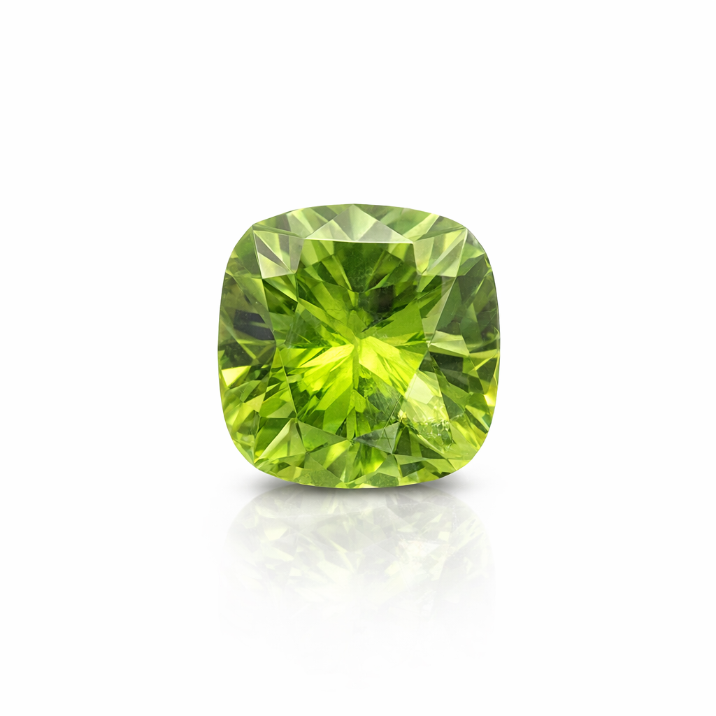 Cushion Cut Green Peridot 6.52 Carats