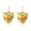 Earrings | Gold Plated Brass With Blue Topaz