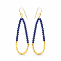 Earrings | Gold Plated Brass With Lapiz Lazuli
