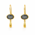 Earrings | Gold Plated Brass With Labradorite