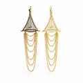 Earrings | Gold Plated Brass With Hanging Chains