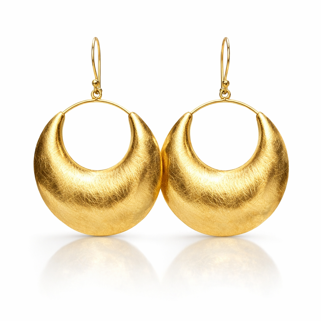 Earrings | Gold Plated Brass Hoop Drop