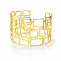 Gold Plated Brass Cuff Bangle