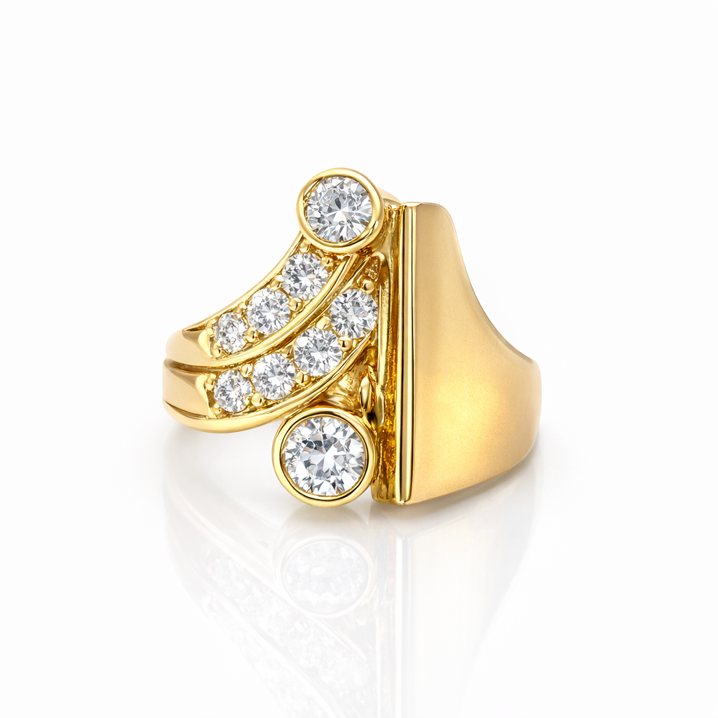 Diamond Ring In 18K Yellow Gold