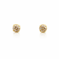 Champagne Diamond 18K Yellow Gold Earrings