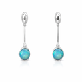 Solid Boulder Opal Earrings In Sterling Silver