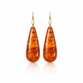 Earrings | Pressed Amber Drops On 9ct Shepard Hooks