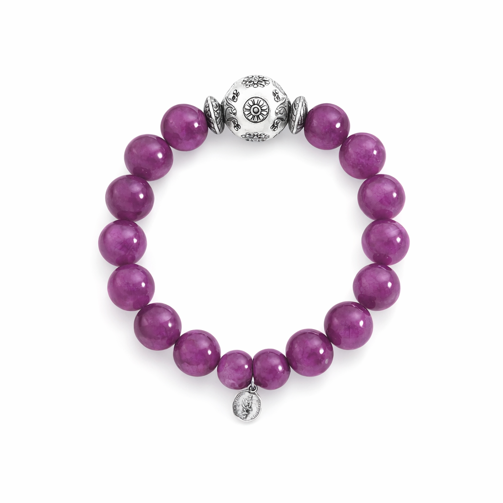 Dyed Agate Stone Bead Bracelet