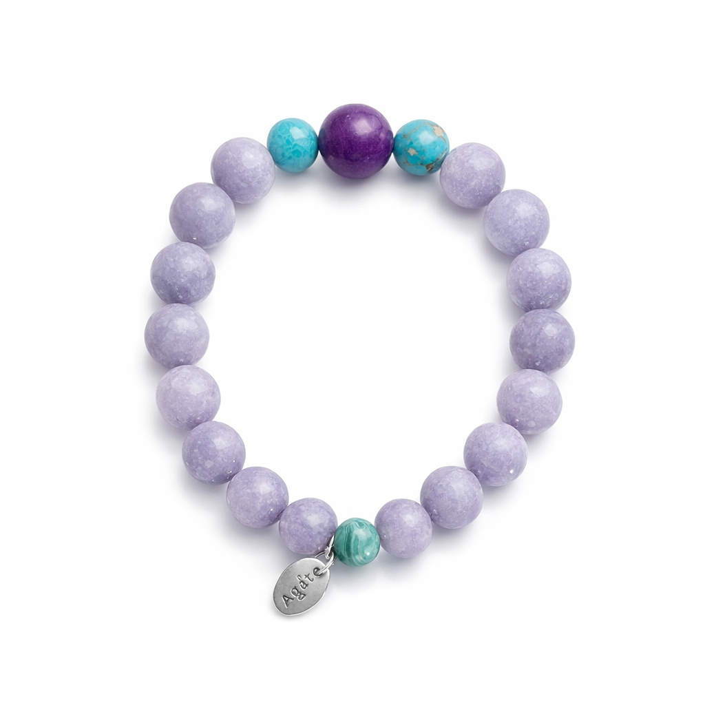 Dyed Agate Stone Bead Bracelet