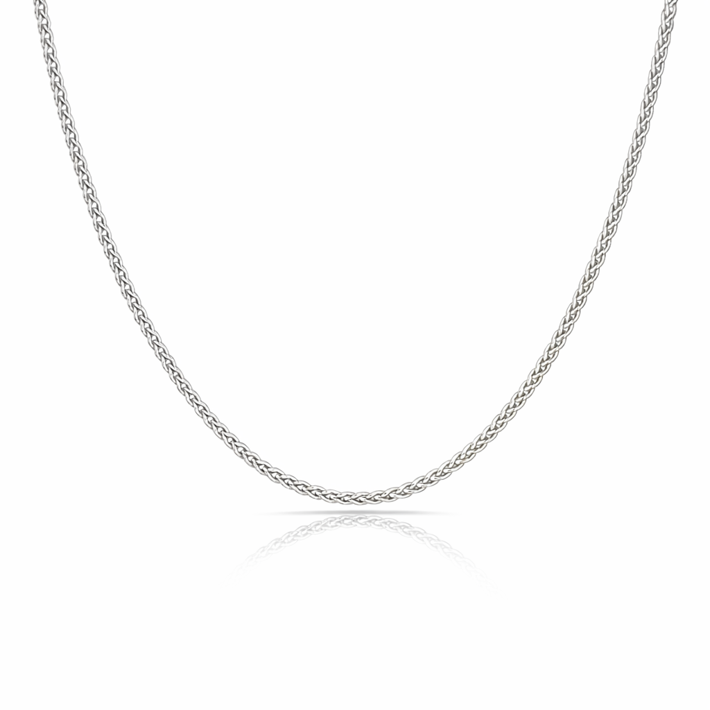 Sterling Silver 42+3cm Wheat Chain