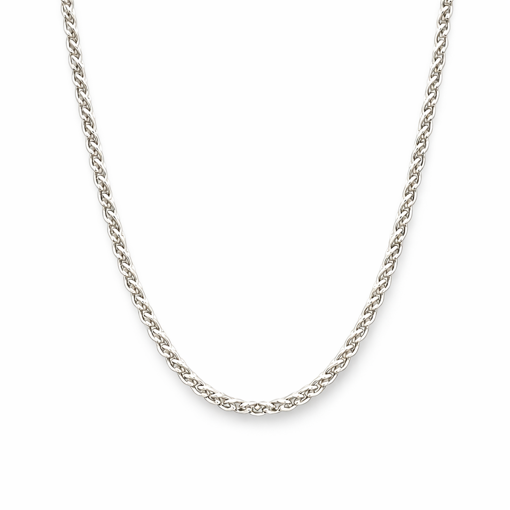 Sterling Silver 55cm Wheat Chain