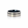 Steel Sculpt Raw Natural And Blackened Zirconium Ring