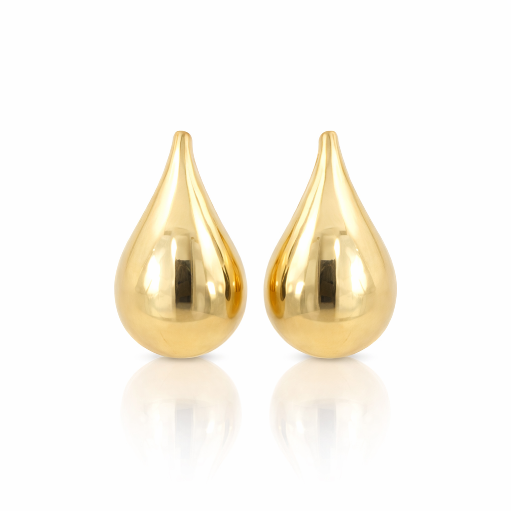 Stud Earrings | Tear Drop 9ct Yellow Gold (2.5cmx1.5cm)