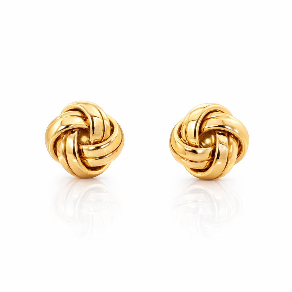 Knot Earrings In 9ct Yellow Gold