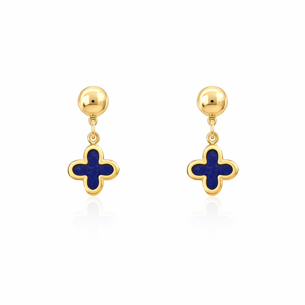 Lapis Stud Earrings| 9ct Yellow Gold