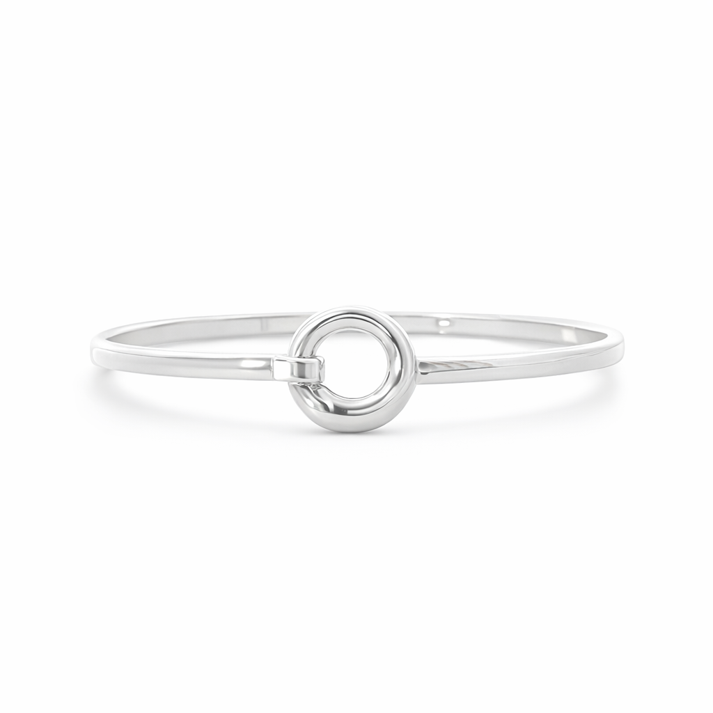 Silver Bangle Organic Swirl
