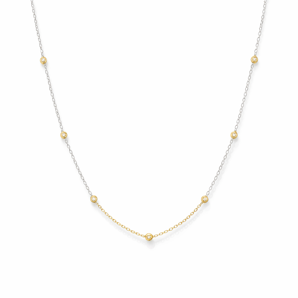 Necklace With Beads | 9k Yellow and White Gold 42cm