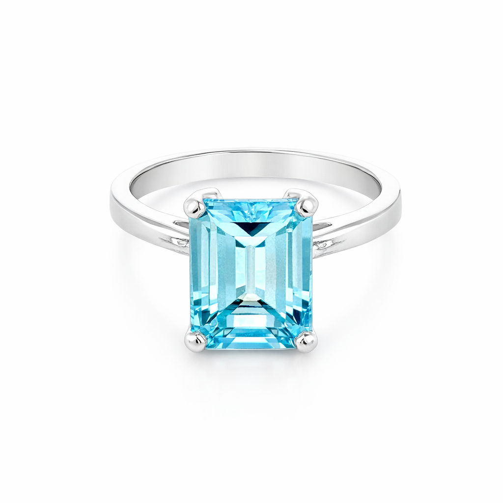 Blue Topaz Ring | 9K White Gold