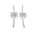 Coconut Palm Tree Earrings In Sterling Silver
