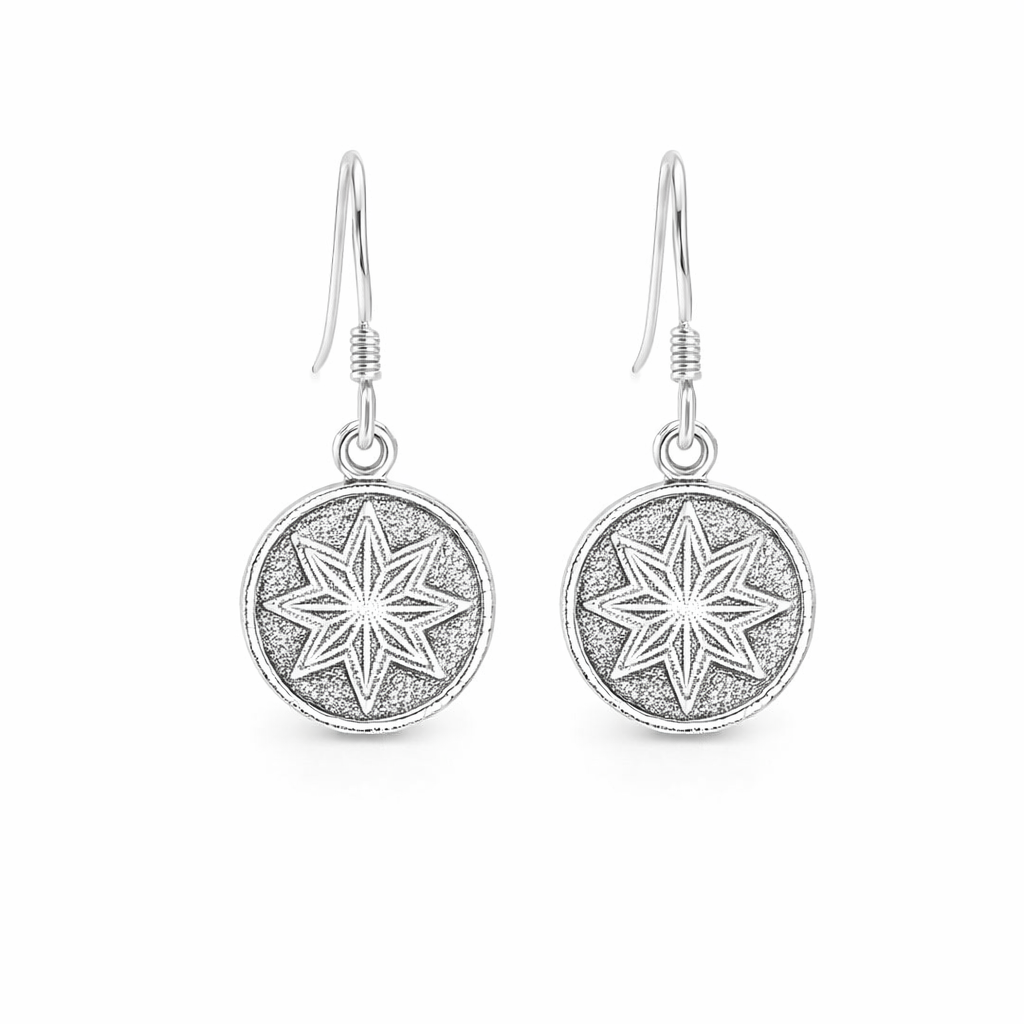 Star Goroka Earrings In Sterling Silver