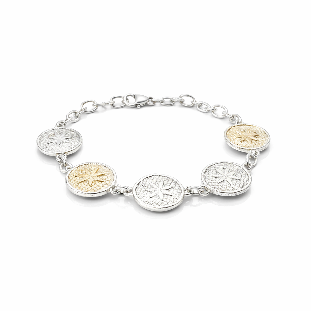 Silver Bracelet With Woven Basket Motif