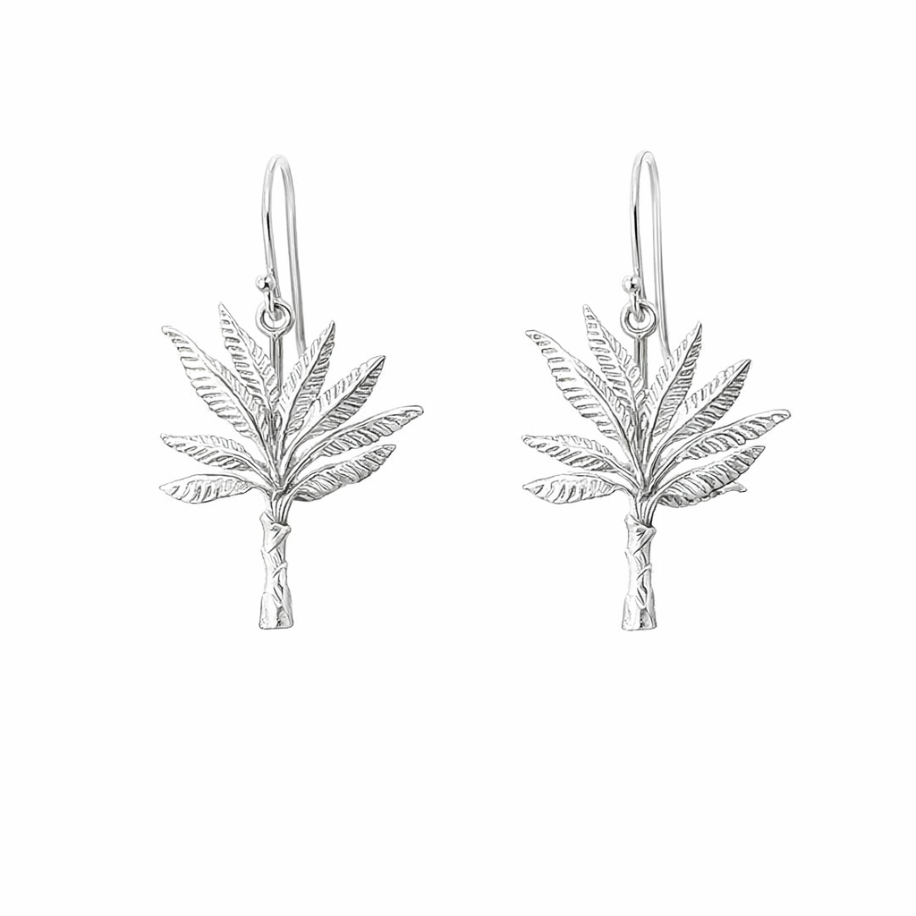 Banana Tree Earrings In Sterling Silver