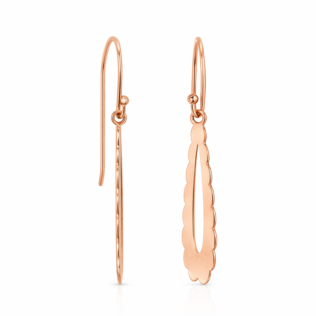 Rose Gold Plated Sideways Earrings
