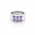 Purple Sapphire Ring In 18ct White Gold