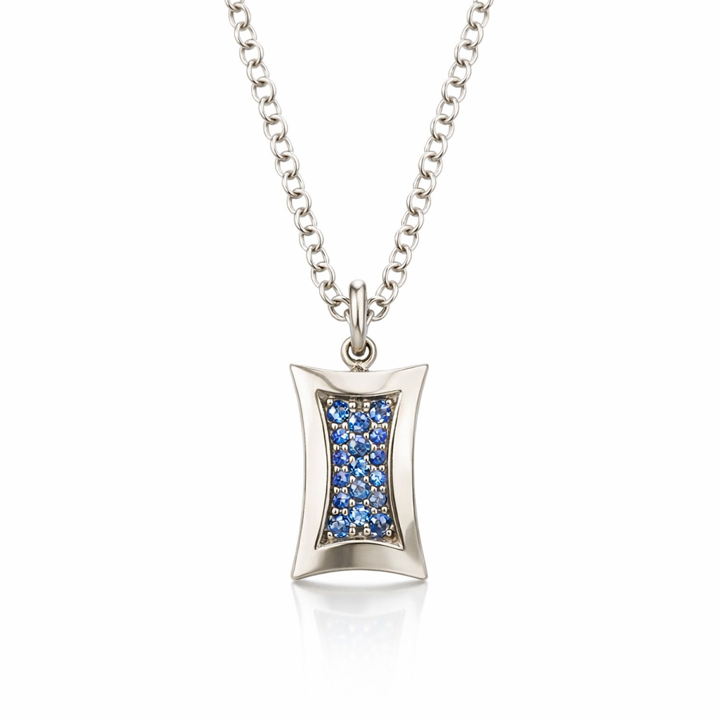 Sapphire Pendant | 9ct White Gold