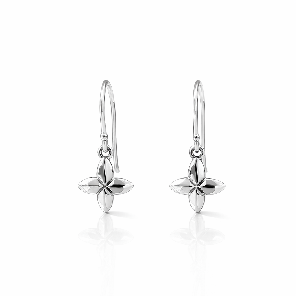 Kiss Drop Earrings In 9K White Gold