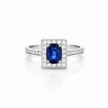 Sapphire And Diamond Ring In 18ct White Gold