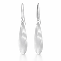 Satin Finished Earrings In 18K White Gold