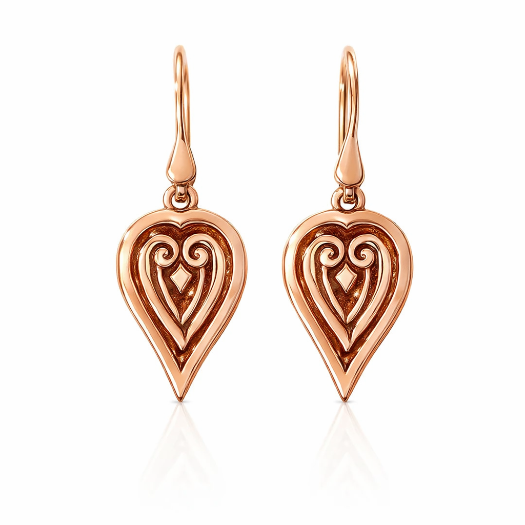 Leaf Shape Earrings | 9ct Rose Gold
