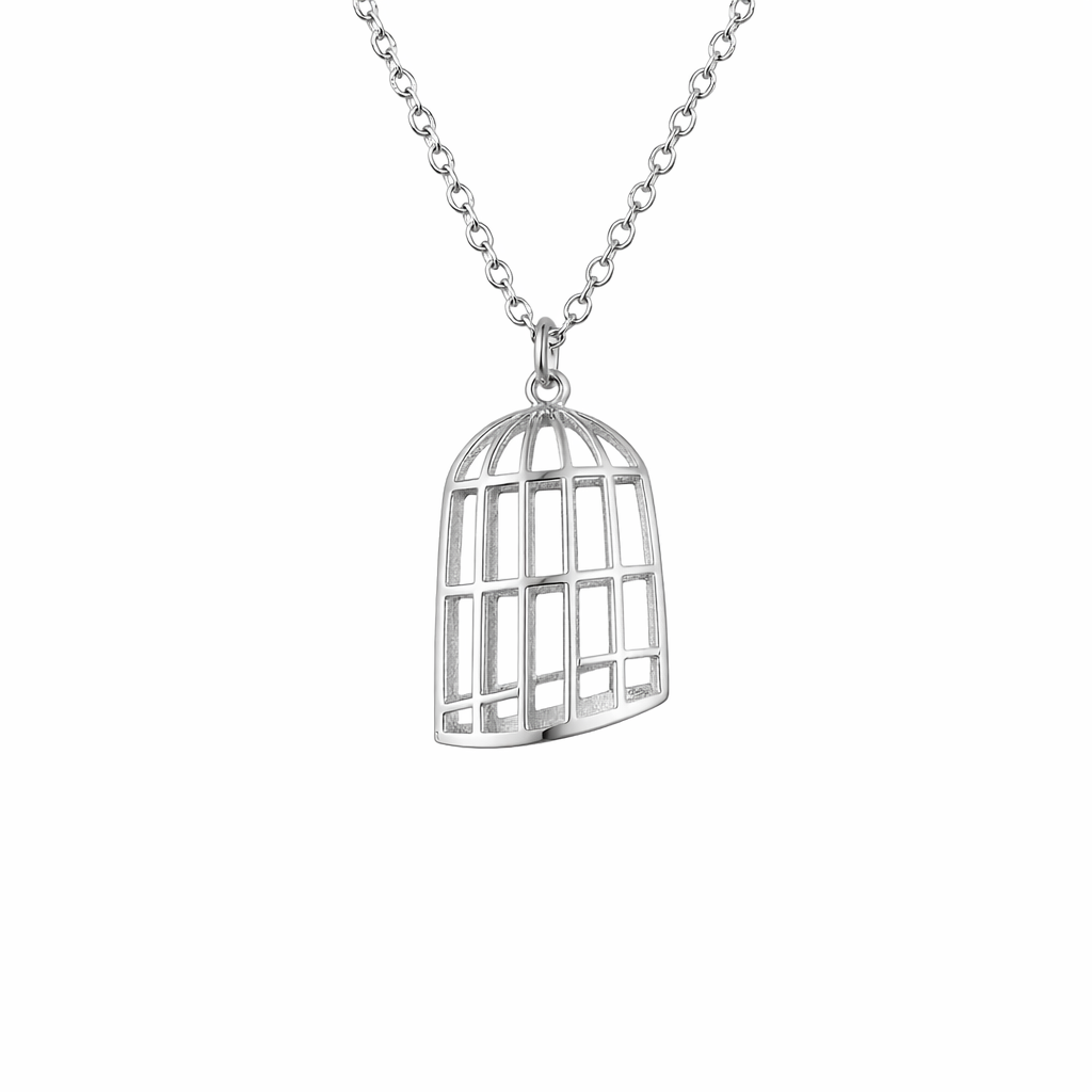 Birdcage Pendant In Sterling Silver