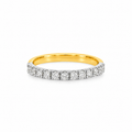 18ct yellow gold and platinum diamond band ring set with 0.34ct of round brilliant cut diamonds